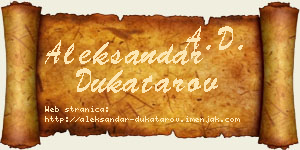 Aleksandar Dukatarov vizit kartica
